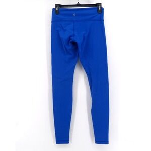 Lululemon Reversible Leggings Women's Size 6 Blue Black Solid Yoga Stretch Logo